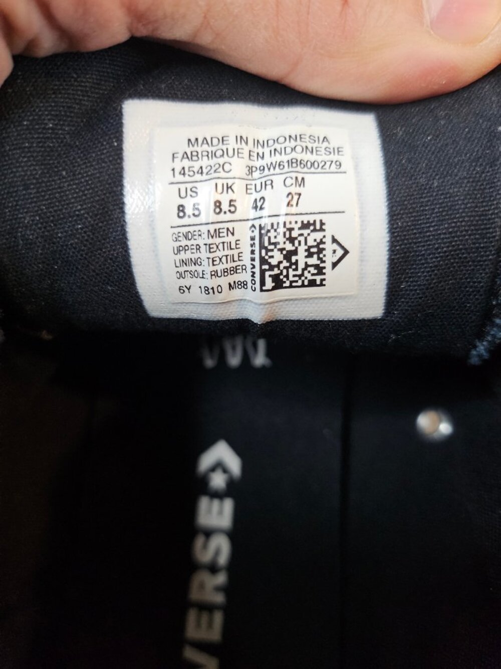 Converse Black and White Mid-Top Sneakers - Picture 7 of 8